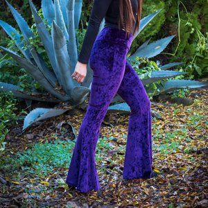 Purple Velvet Bell Bottoms